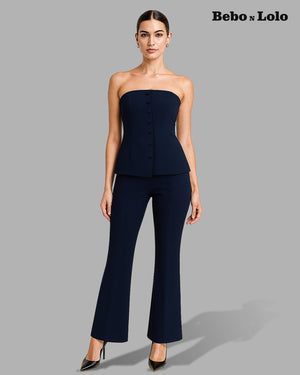 Sculpted Strapless Scuba Co-ord Set - bebonlolo