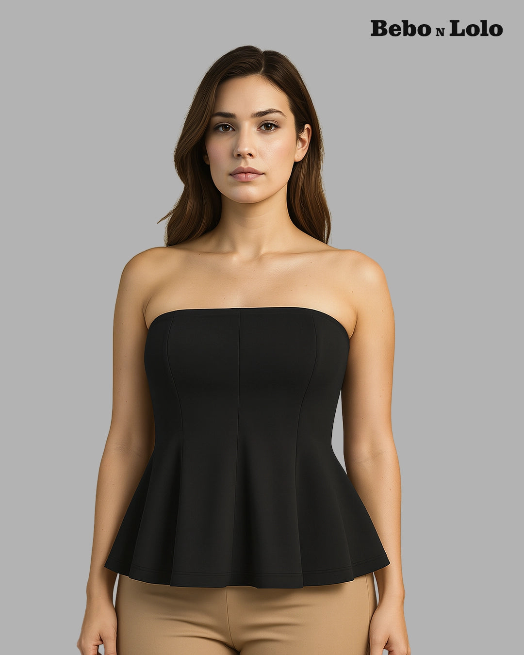 Sculpt Strapless Peplum Top - bebonlolo