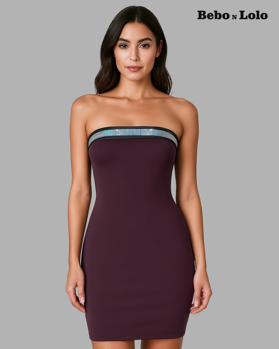 Strapless Shine Dress-front view