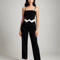 Monochrome Sculpted Waist Jumpsuit - bebonlolo