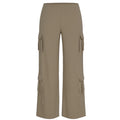 Khaki cargo pants on a white background