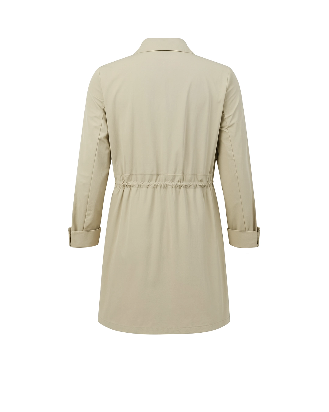 Beige trench coat on a white background