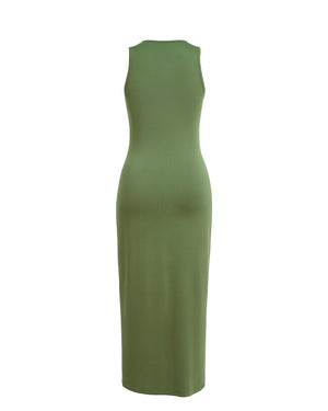Green dress on a white background