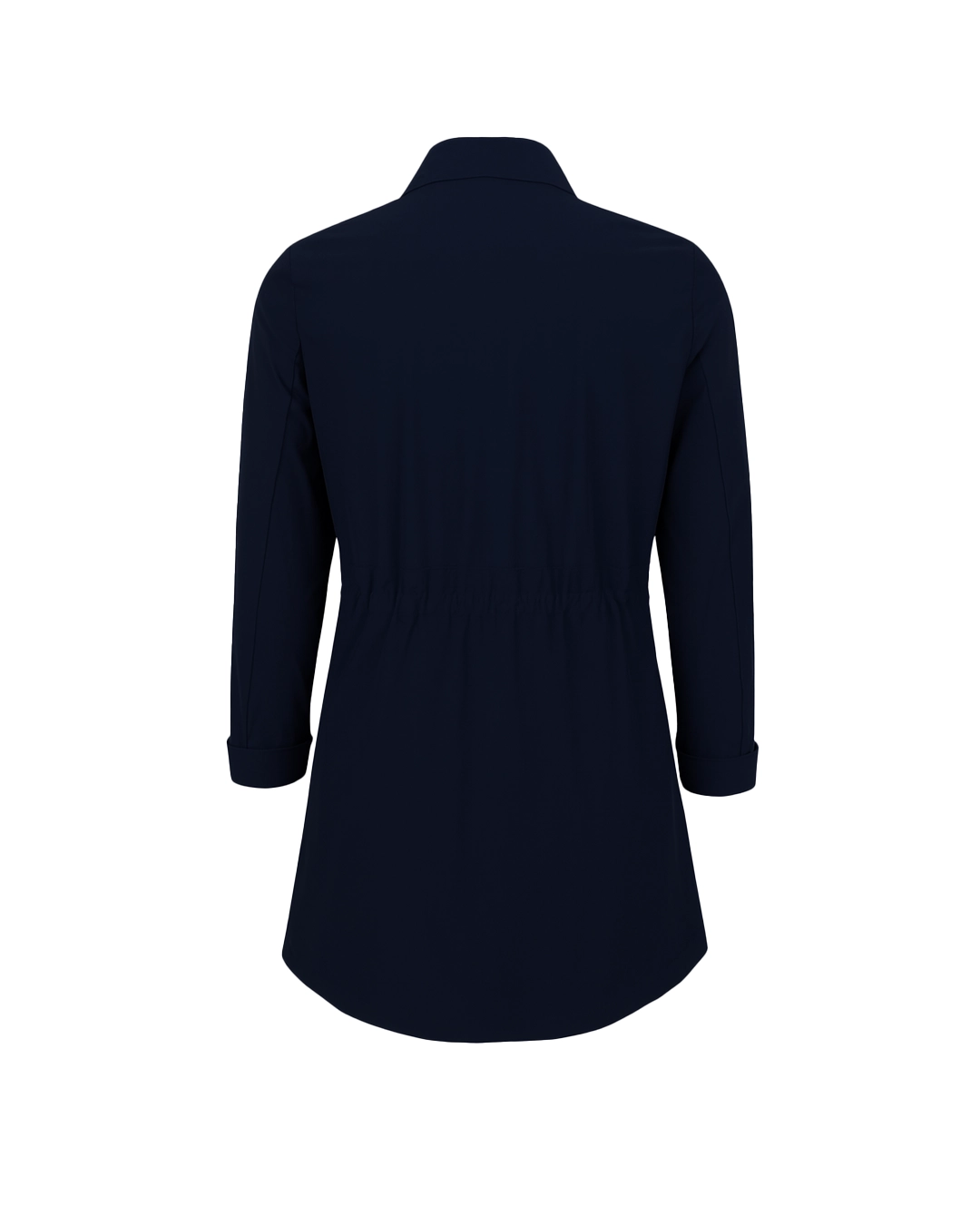 Navy blue shirt on a white background