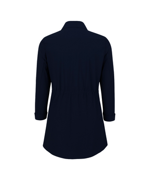 Navy blue shirt on a white background
