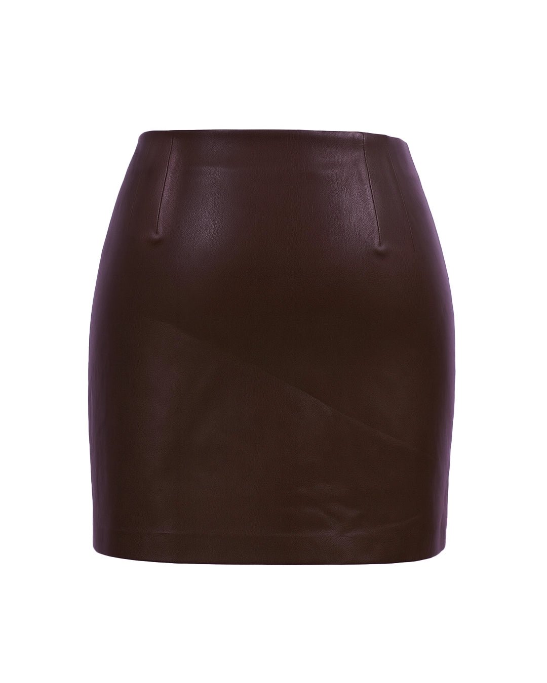 Brown leather skirt on a white background