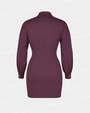 Shirt Style Mini Dress - bebonlolo