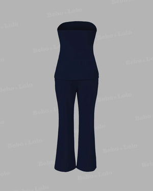 Sculpted Strapless Scuba Co-ord Set - bebonlolo
