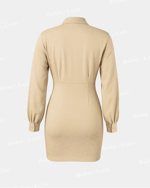 Shirt Style Mini Dress - bebonlolo