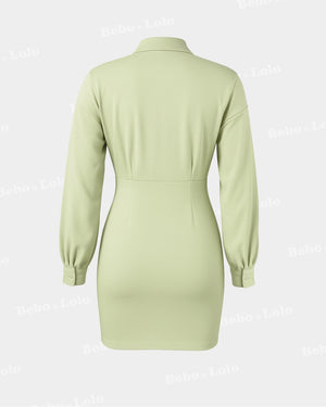 Shirt Style Mini Dress - bebonlolo