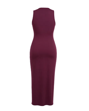 Maroon dress on a white background