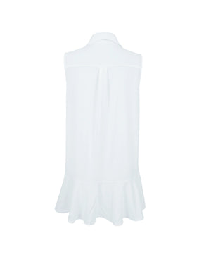 White sleeveless top on a white background