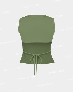 Breeze Ribbed Tank Top - bebonlolo