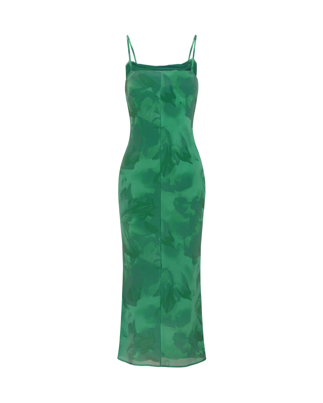 Green floral dress on a white background
