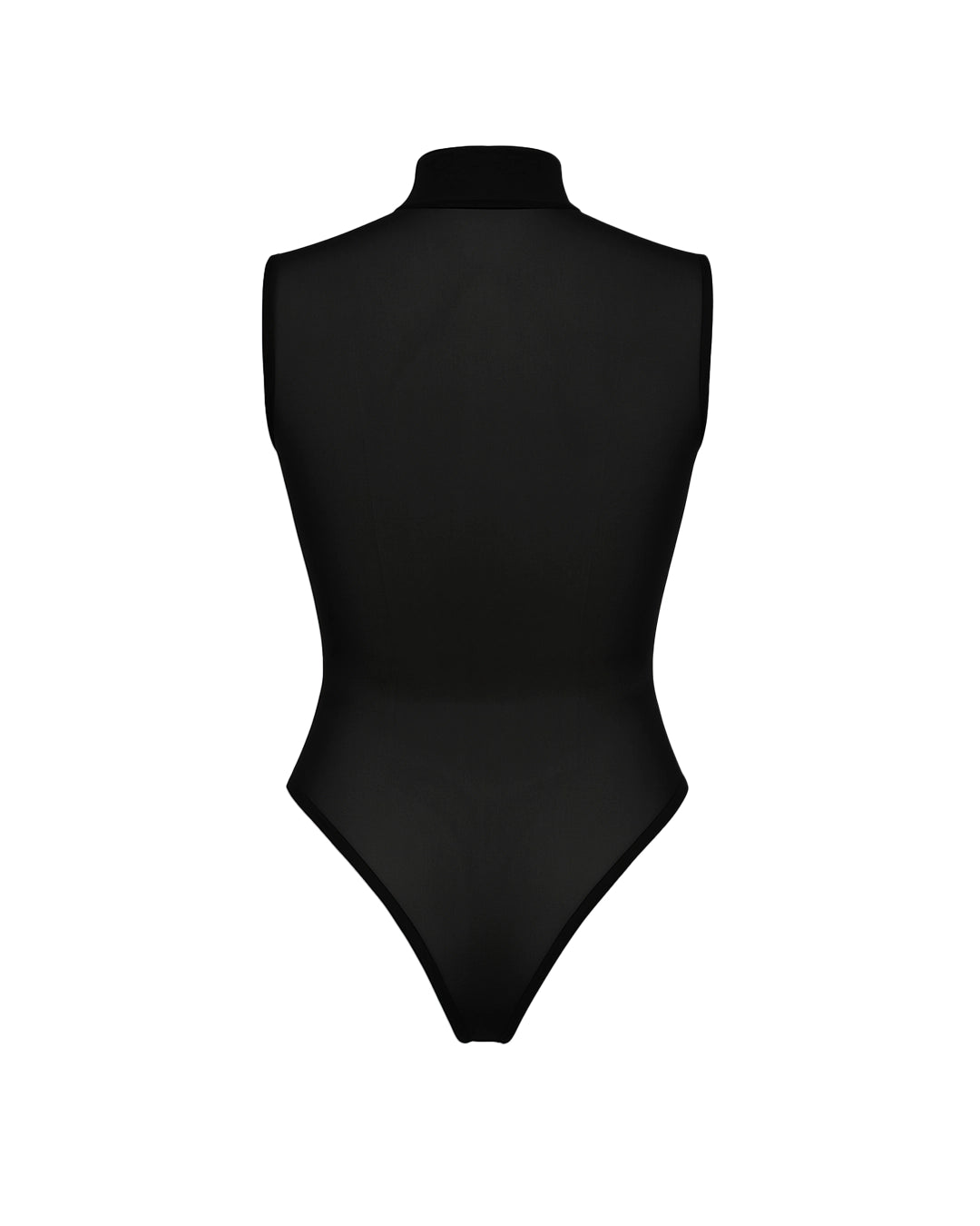 Black bodysuit on a white background