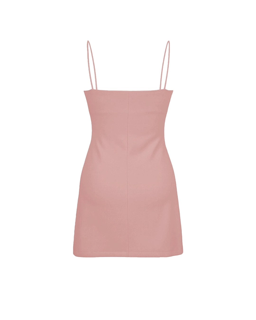 Pink dress with thin straps on a white background
