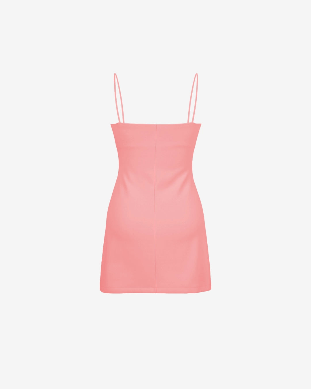 Pink dress with thin straps on a light beige background