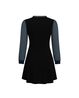 Black dress with gray sleeves on a white background