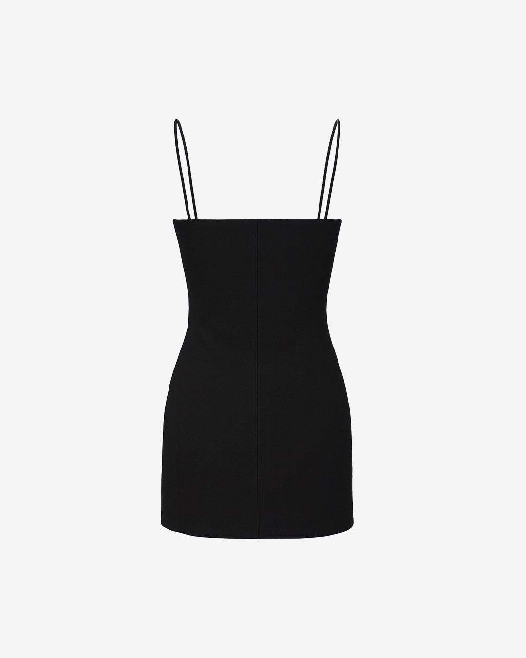 Black dress with thin straps on a white background