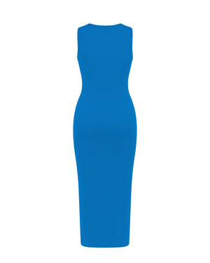 Blue dress on a white background