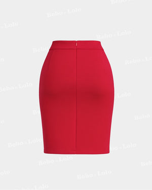 Rhinestone Split Mini Skirt