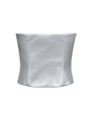 Silver waist trainer on a white background