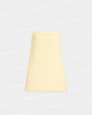 Corsage Frill Tiered Shift Dress