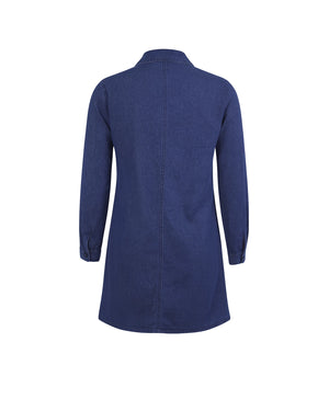 Blue denim shirt on a white background