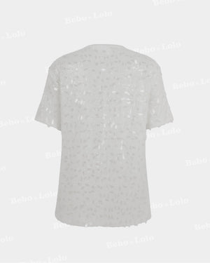 BeboNLolo Radiant Sequin Embellished Dress in grey with sleek sequin accents – Back View