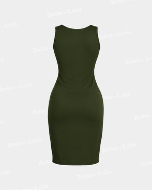 Olive Luxe Bodycon Dress - bebonlolo