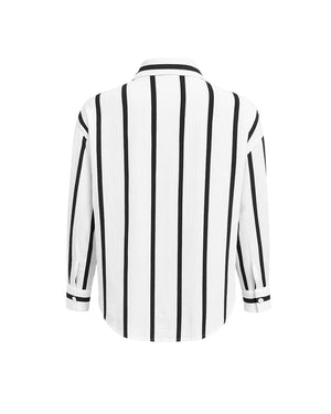 Black and white striped shirt on a white background
