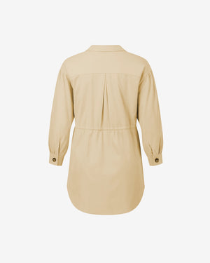 Beige long-sleeve shirt on a white background