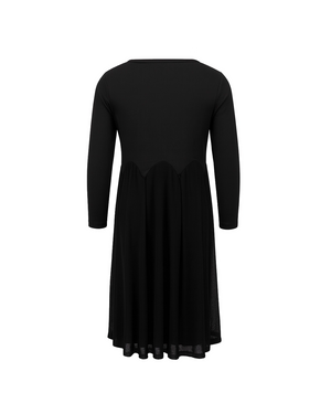 Black dress with long sleeves on a white background