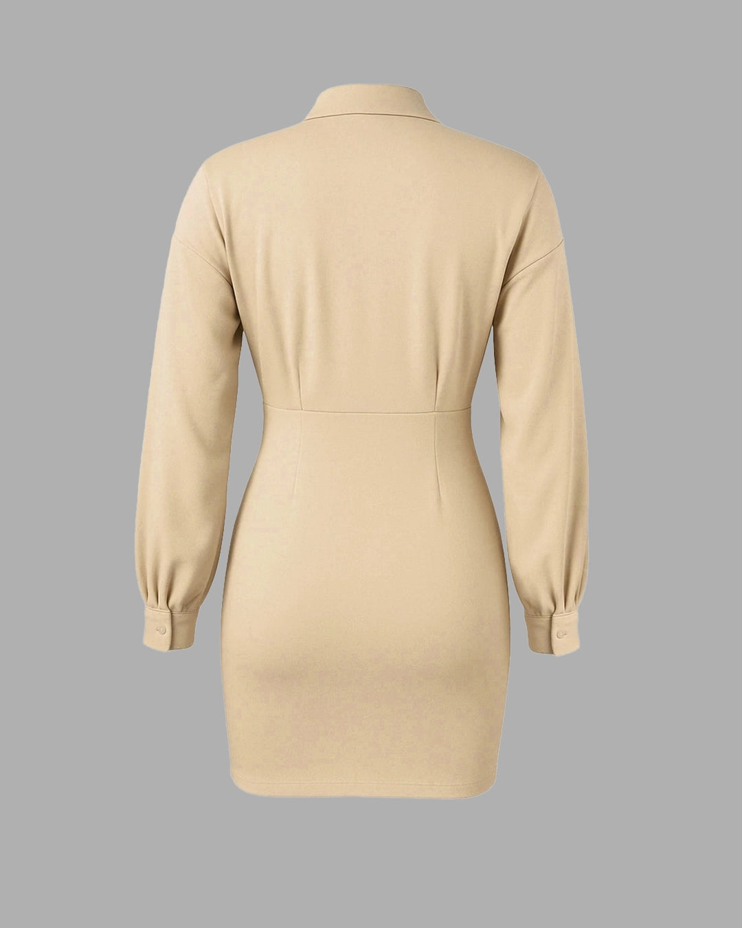 Beige dress on a gray background