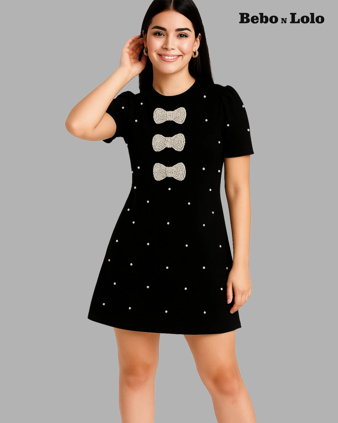 Mini Pearl Bow Dress - bebonlolo