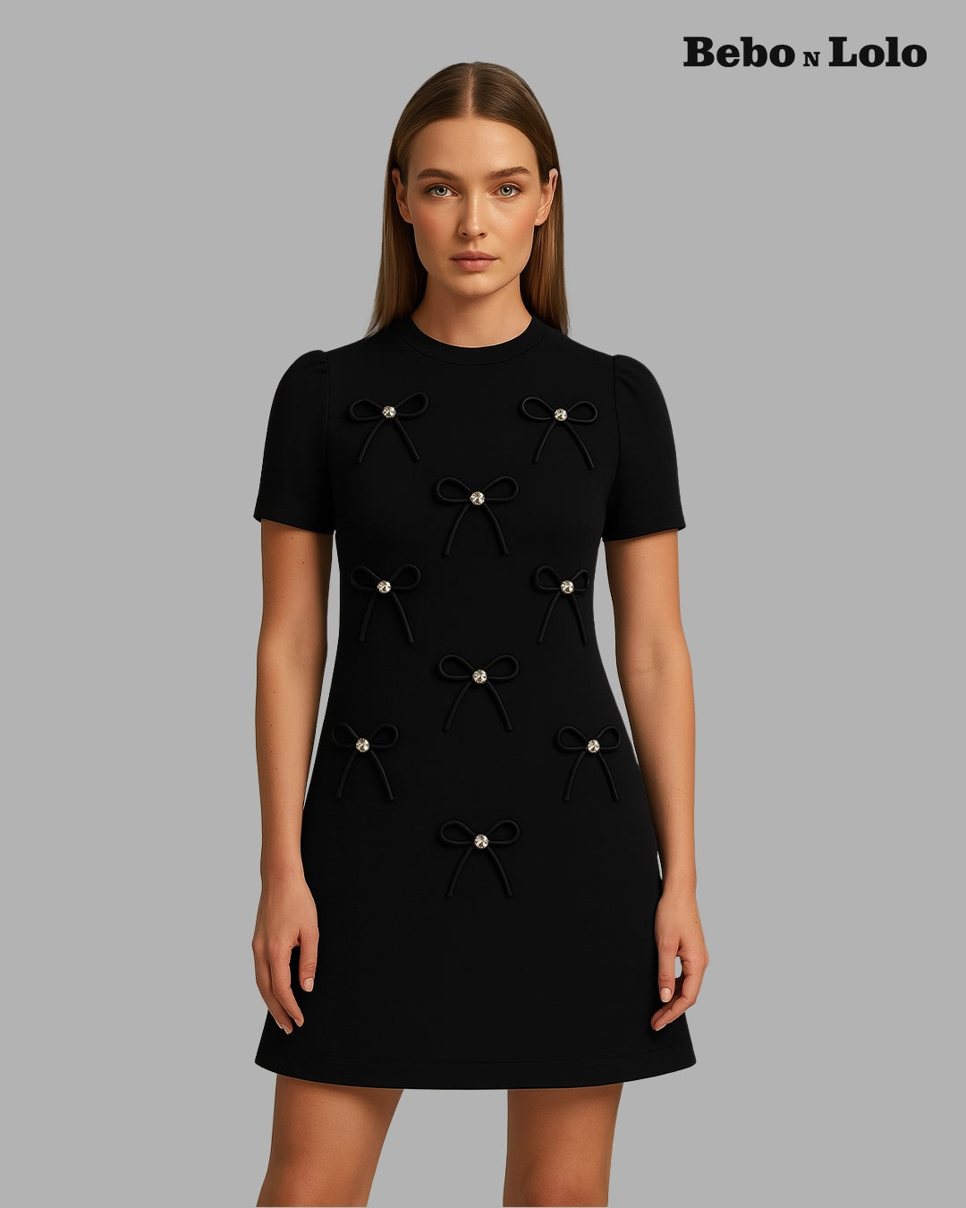 Silk Bow Mini Dress - bebonlolo