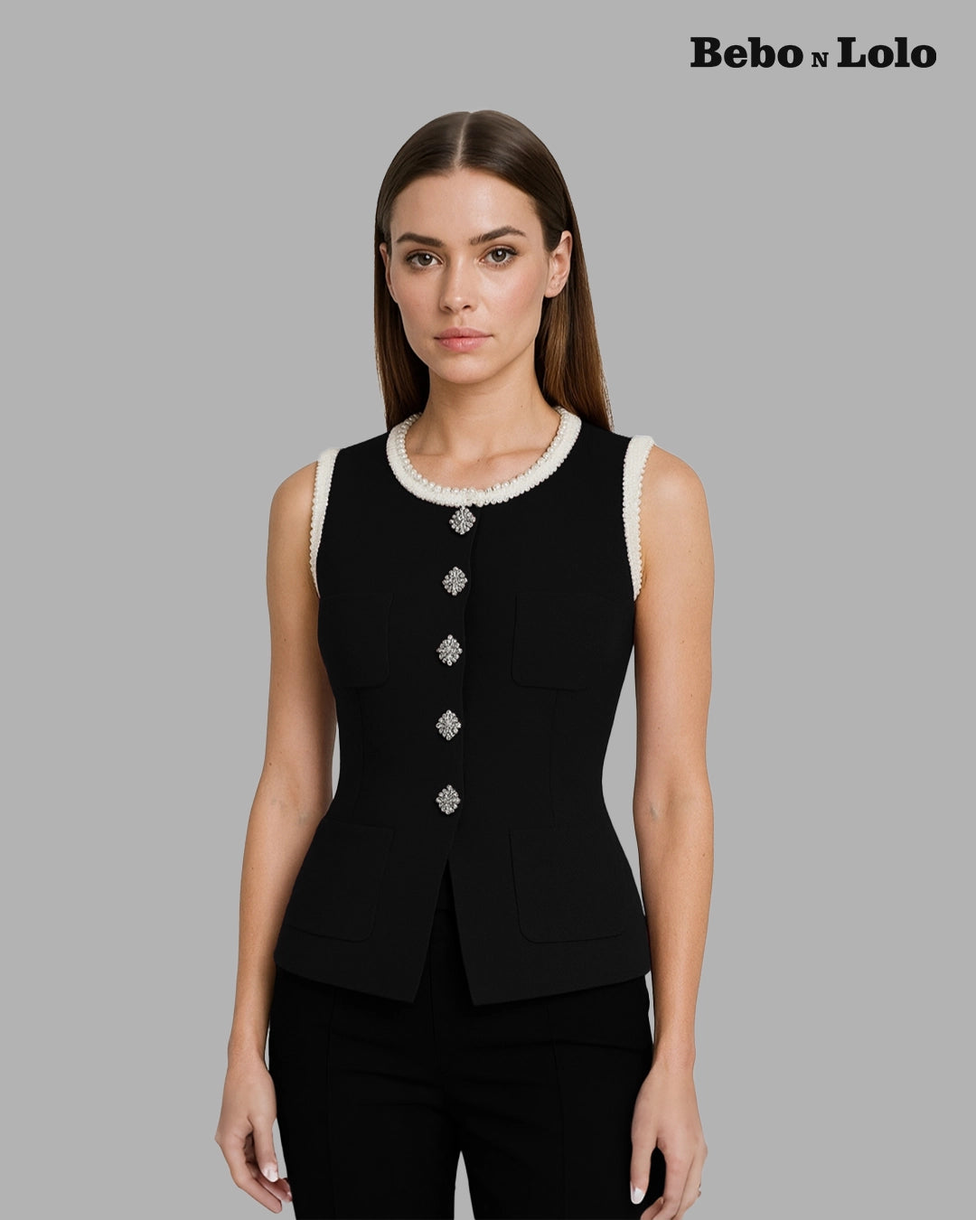 Waistcoat with Big Fancy Buttons-front view