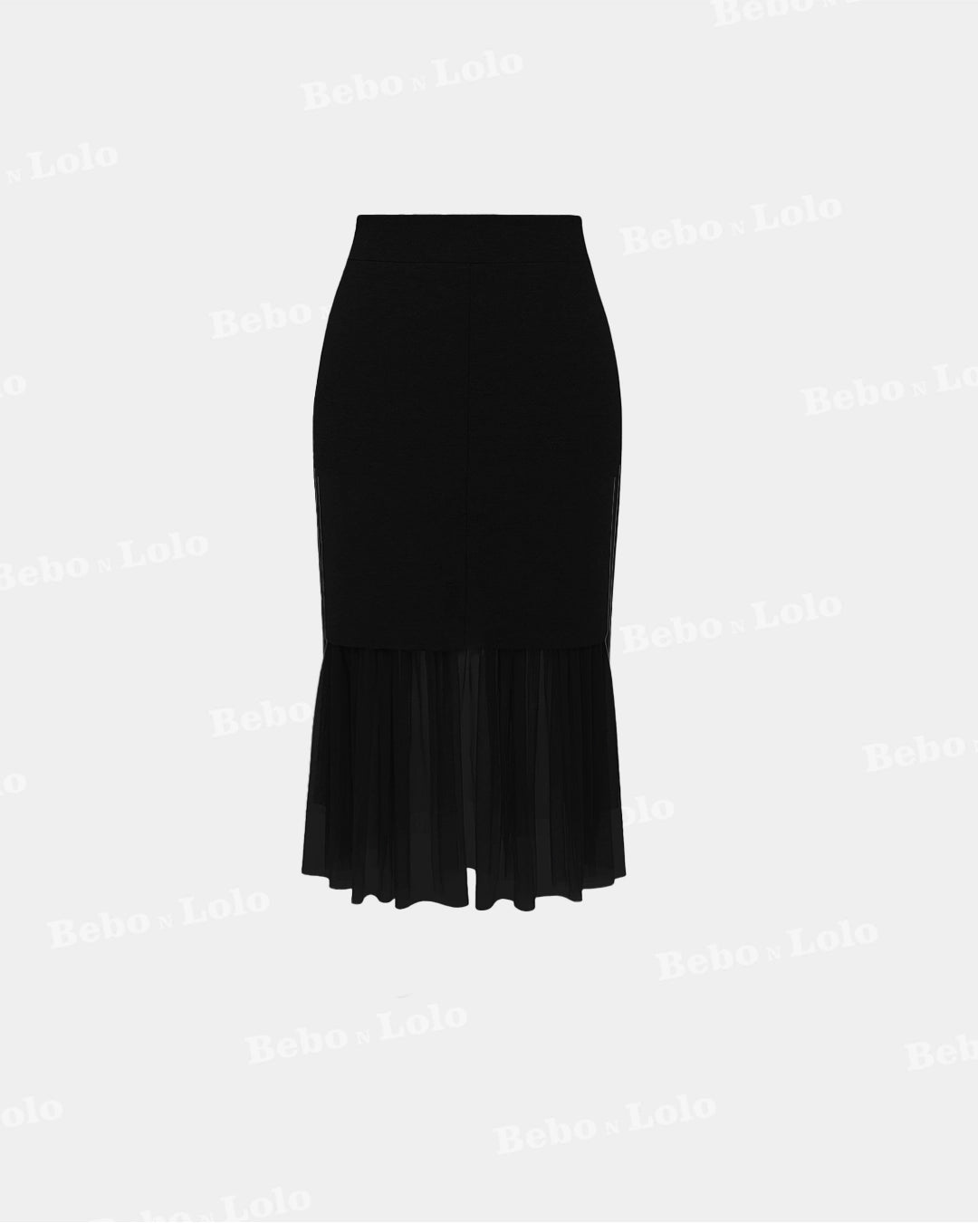 Gathered And Pleated Peplum Hem Skirt