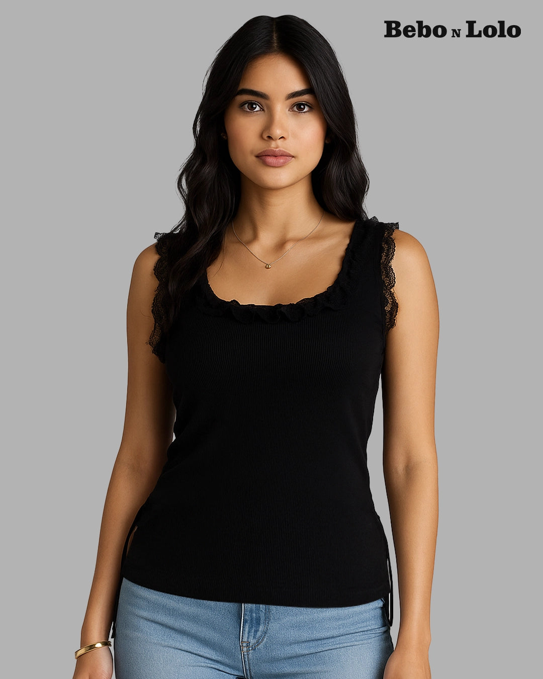 Lace Camisole Tank Top - front view