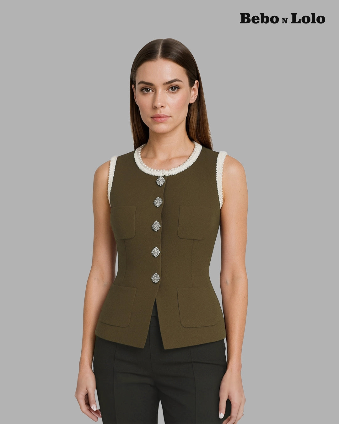 Waistcoat with Big Fancy Buttons-front view