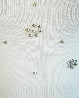 White Knit Embellished Co-ord Set