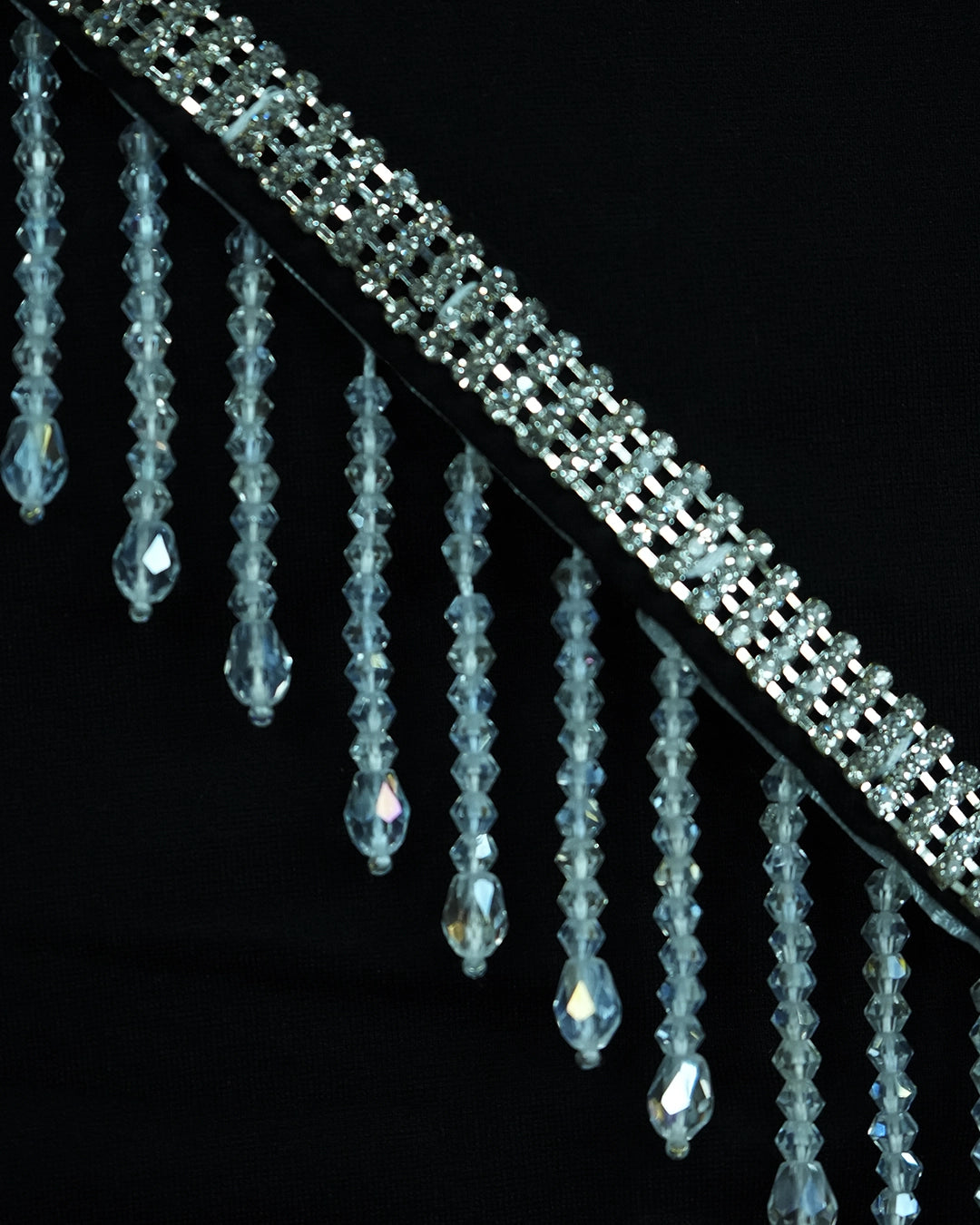 Rhinestone Split Mini Skirt