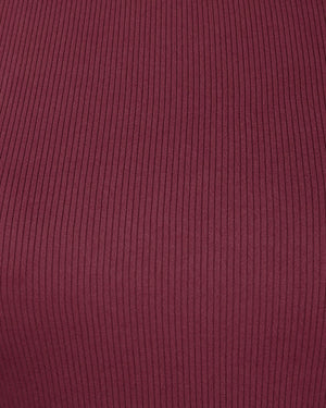 Crimson Charm Ribbed Tie-Front Top - bebonlolo