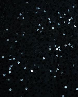 BeboNLolo black sequin long-sleeve bodycon mini dress –Close up