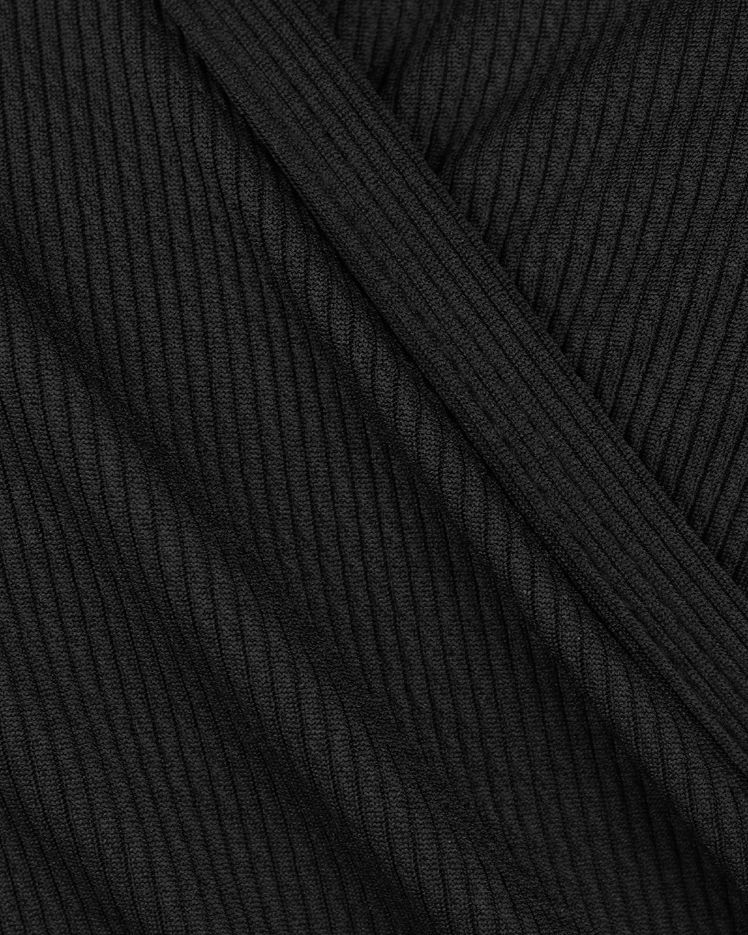 Classic Wrap Black Ribbed Mini Dress - bebonlolo