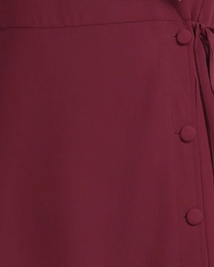 Wrap Blazer Shorts Set with White Scallop Collar
