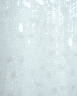 BeboNLolo Radiant Sequin Embellished Dress close-up showing white sequins and fine texture – Close-Up View