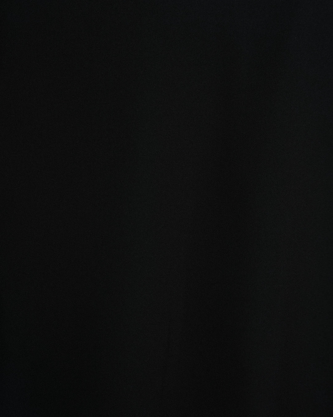 BeboNLolo black wrap dress close-up showing V-neckline and ruffle fabric detail – Close-Up View