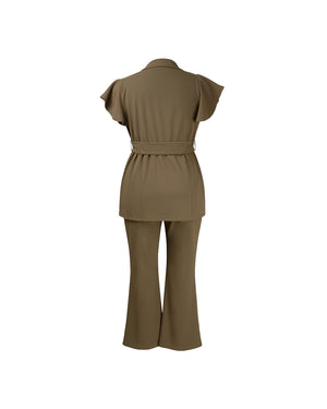 Brown jumpsuit on a white background