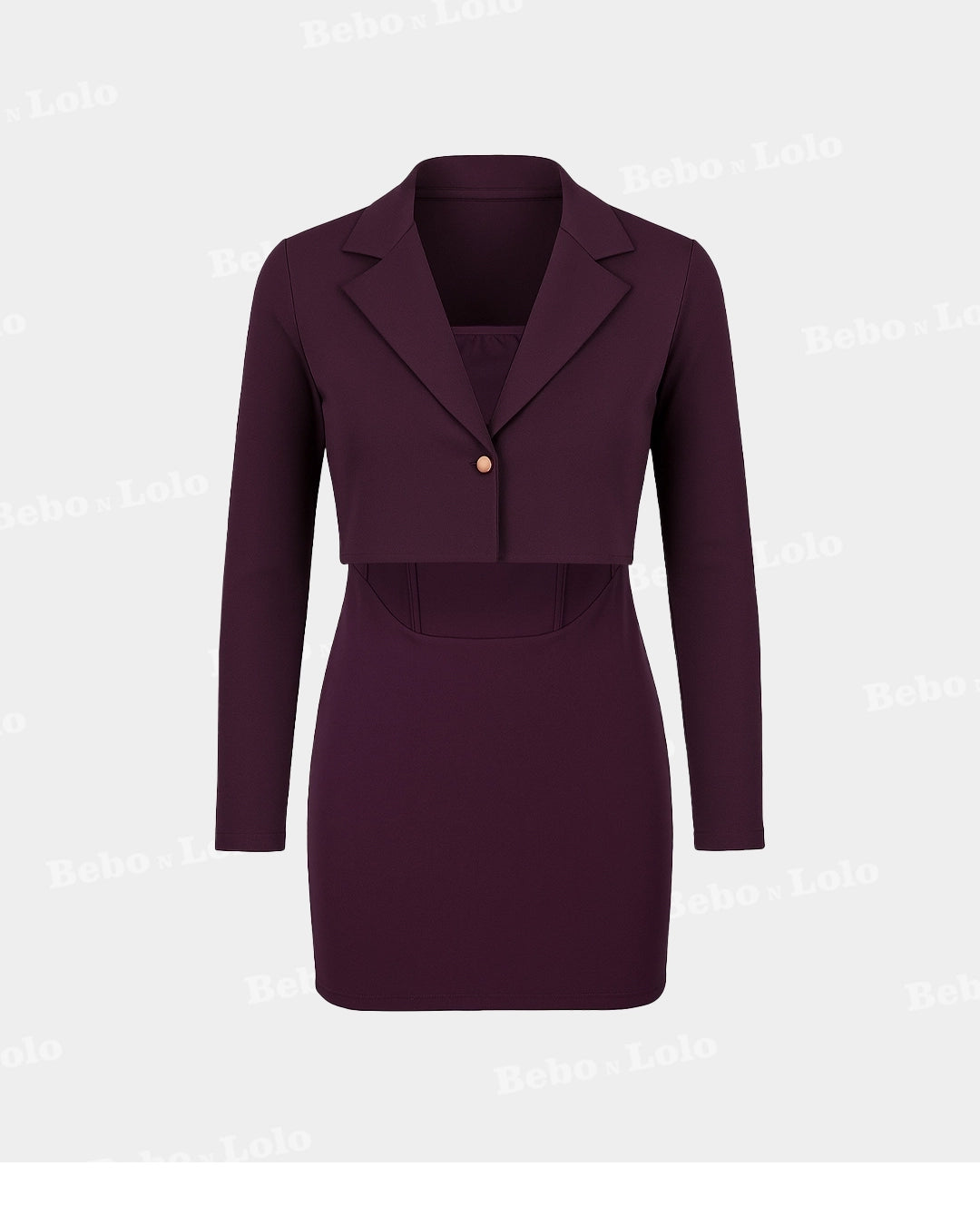 Power Hour Wine Scuba Blazer Dress